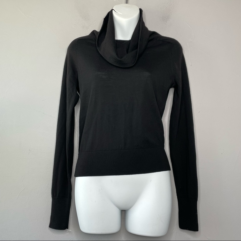 THEORY Black Gwenda Nouvelle Merino Wool Sweater